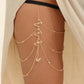 Gold Leg Chain Exaggerated Sexy, Lace elastic rope butterfly