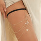 Gold Leg Chain Exaggerated Sexy, Lace elastic rope butterfly