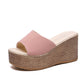 Pink Summer Wedge Slippers for Women