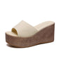 Summer Wedge Slippers for Women, off-White