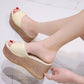 Summer Wedge Slippers for Women, off-White