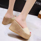 Summer Wedge Slippers for Women, off-White