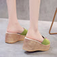 Green Slip On Comfort Wedge Heel Sandals ( on Clearance )