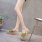 Green Slip On Comfort Wedge Heel Sandals ( on Clearance )