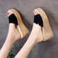 Slip On Comfort Wedge Heel Sandals Black ( on Clearance )