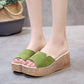 Green Slip On Comfort Wedge Heel Sandals ( on Clearance )