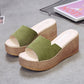 Green Slip On Comfort Wedge Heel Sandals ( on Clearance )