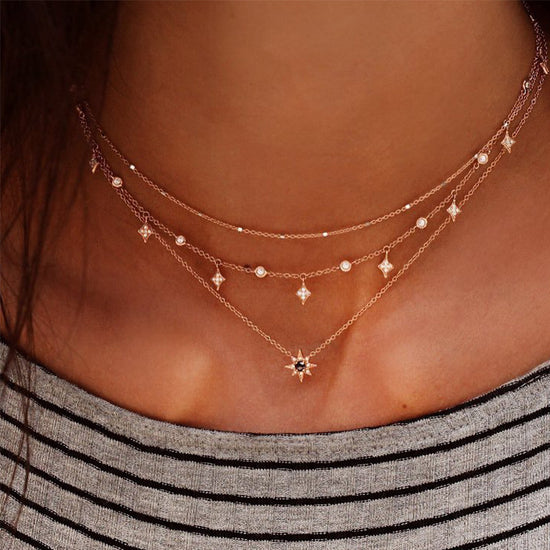 Multi-Layer Star Pendant Necklace Handmade Necklace Combination