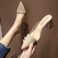 Square Heel Slippers, Pointy Toe Summer Shoes ( on Clearance )