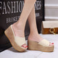 Summer Wedge Slippers for Women, off-White