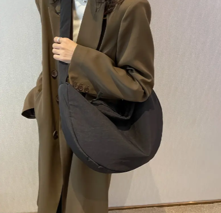 Casual Large Capacity Crossbody Bag Black