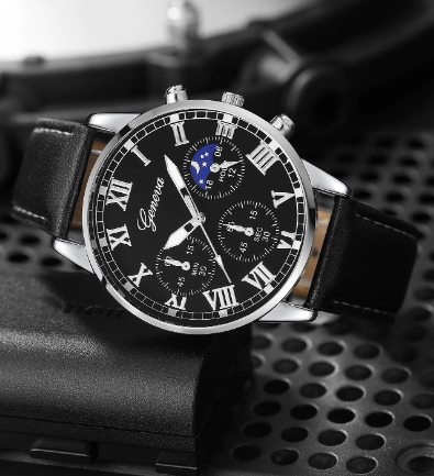 Elegance Sphere Quartz Geneva Timepiece for Men