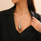 Exaggerated Style Water Drop Shaped Large Pendant Silver Necklace