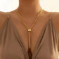 Golden Exaggerated Multi Chain Necklace Stackable Punk Style Neck Jewelry