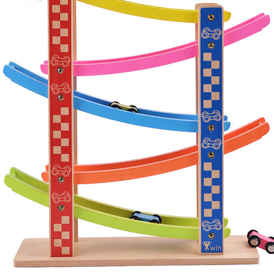 Track Glider 5 Slide Inertia Sliding Car Boy Baby Children Wooden Puzzle Toy