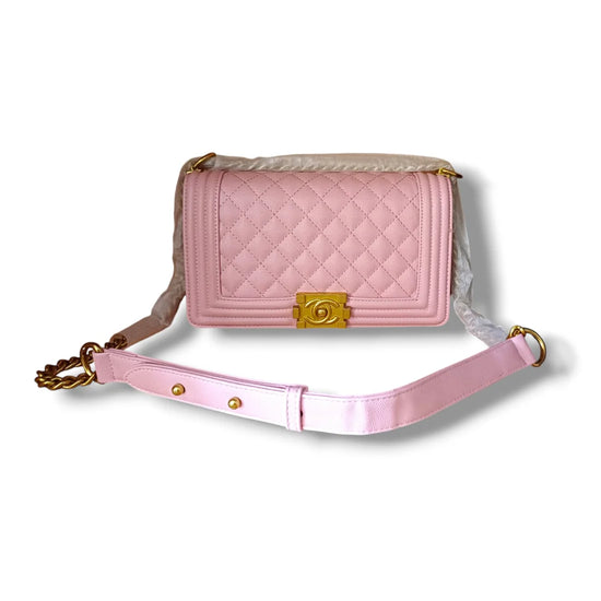 LeBoy Caviar Lather Sling Bag Pink