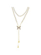 Trendy Pearl Butterfly Necklace Copper Gold Plated