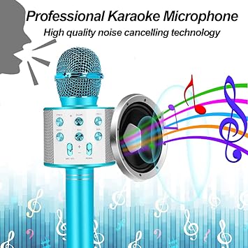 Niskite Karaoke Microphone Blue