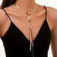 Two Tone Flat Snake Long Chain Choker Necklace For Women