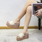 Summer Wedge Slippers for Women, off-White