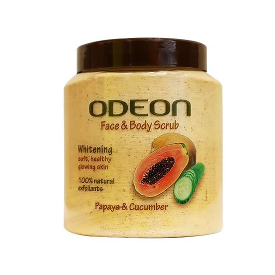 Odeon Face & Body Scrub - enriched with Papaya & Cucumber Whitening 500ml