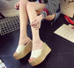 Summer Wedge Slippers for Women, off-White