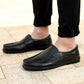 Mens Black Casual Leather Fashion Slip-on Loafers