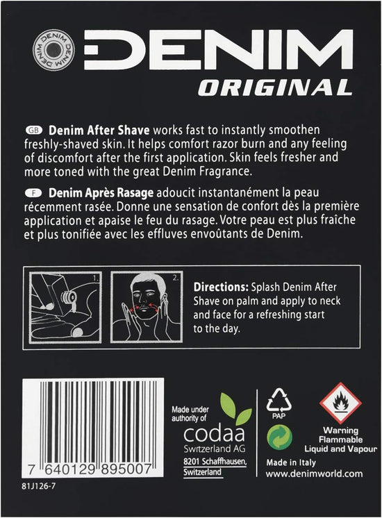 Denim Original Aftershave for Men, 100ml