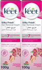 Veet Silky Fresh Hair Removal Cream Body & Legs for Normal Skin, Pack of 2