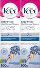 Veet Silky Fresh Hair Removal Cream Body & Legs for Sensitive Skin, Pack of 2