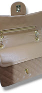 Double Flap Caviar Leather skin Sling Bag ( Nude ) Khaki color  ( on Clearance )