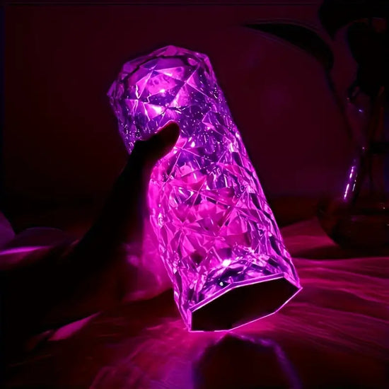 Crystal Lamp, Rose Diamond Table Lamp, 16 Colors RGB