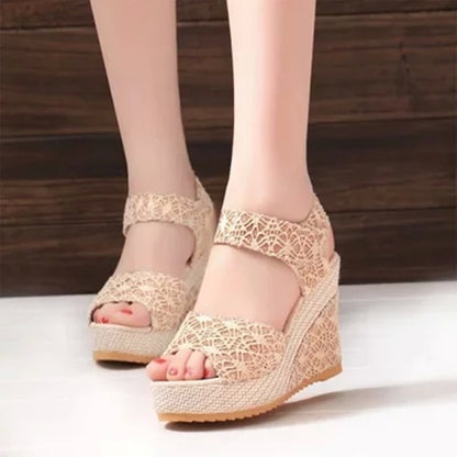 Wedge Sandals, Peep Toe Slingback Heels, Non Slip Sandals