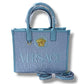 Canvas Tote Bag Embroidered with Top Clasp Closure