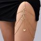 Gold Leg Chain Exaggerated Sexy, Lace elastic rope butterfly