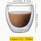 2pcs, Glass Coffee Mugs, 250ml Double-Walled