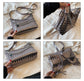 Grey Metallic Woven Totes Hobos Shoulder Crossbody Bag