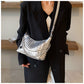 Woven Totes Hobos Shoulder Crossbody Bag Silver