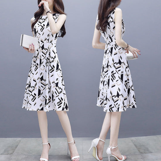 Ice Silk Dress Elegant Waist-fitted Slimming,