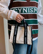 Chic Canvas Letter Print Crossbody Bag