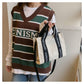 Chic Canvas Letter Print Crossbody Bag