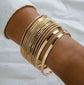 14 pcs Boho Chic Golden-Tone Multi-Layer Bangle Set