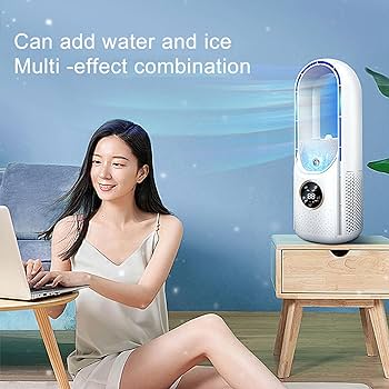 Portable Bladeless Fan Humidifier 3 In 1 With Ambient Light