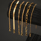 Multi Layers Hand Chain Bracelet Set of 6Pcs Golden Color