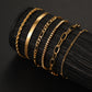 Multi Layers Hand Chain Bracelet Set of 6Pcs Golden Color