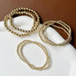 Fashionable and Simple Beaded Elastic Bracelet 7 pieces Set