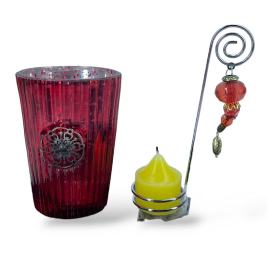 Glass Candle Holder ( Set of 5 Assorted colors ) on clearance