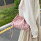 Large Capacity Bucket Bag Trendy Fashion ( Pink )