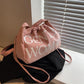 Large Capacity Bucket Bag Trendy Fashion ( Pink )