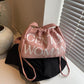 Large Capacity Bucket Bag Trendy Fashion ( Pink )